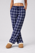 Eva | Pantalones casuales de cuadros para mujer, corte ancho y cintura elástica