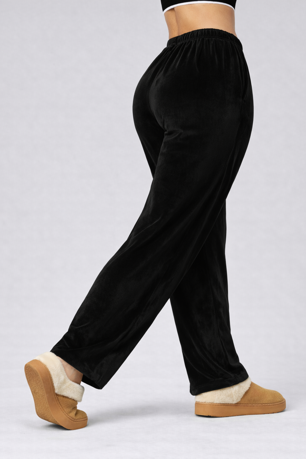 Lorenna | Pantalones de estar por casa cómodos para mujer, confeccionados en suave terciopelo