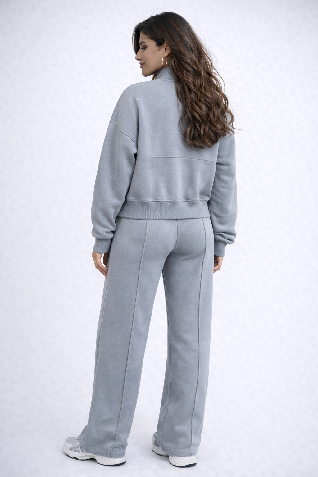 Sofía | Conjunto lounge deportivo para mujer con chaqueta con cremallera y pantalones de pierna ancha