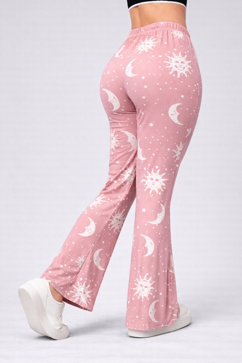 Luna | Pantalones bootcut para mujer con estampado de luna y sol