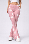 Luna | Pantalones bootcut para mujer con estampado de luna y sol
