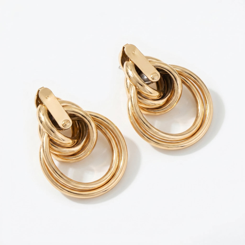 Pendientes Aros Dorados entrelazados
