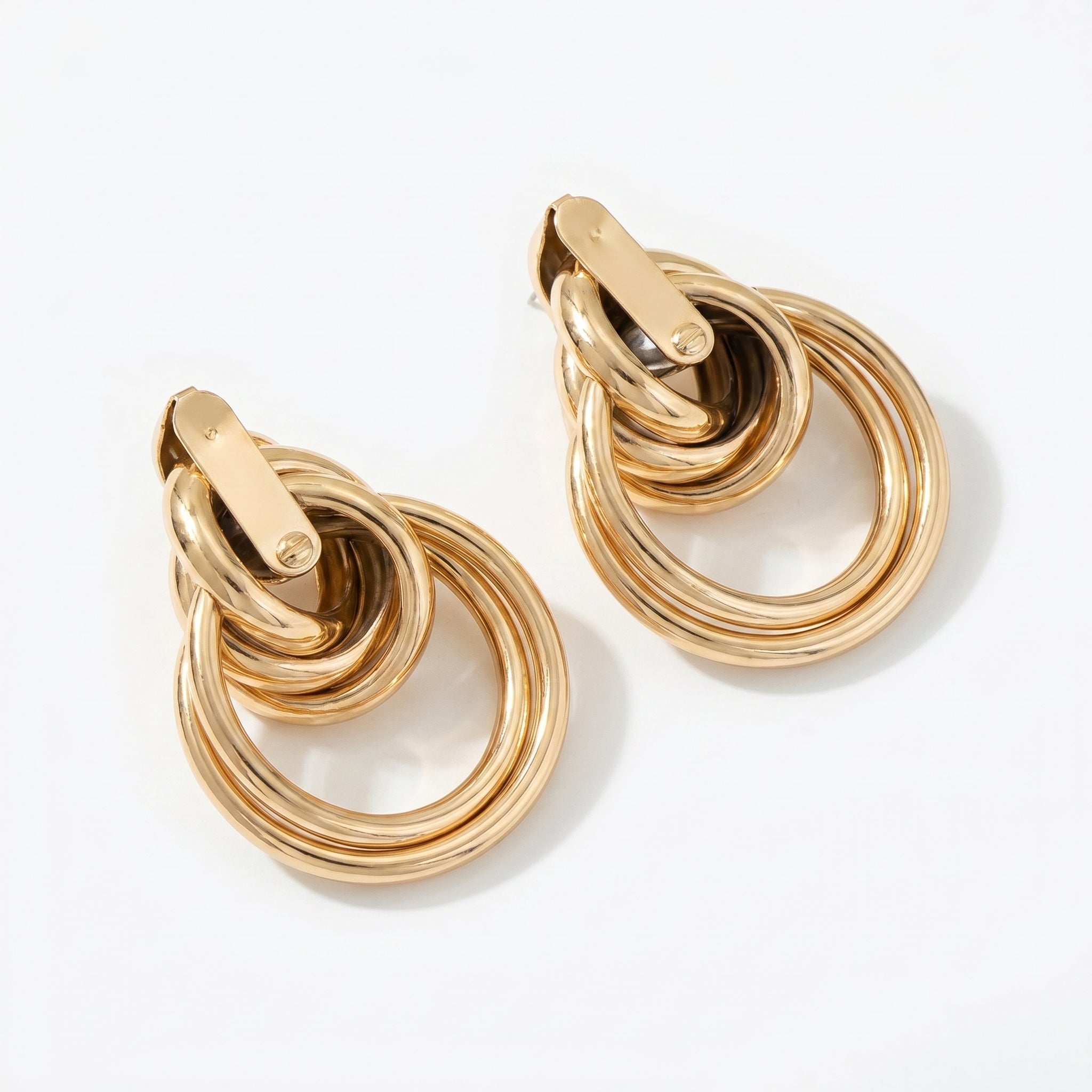 Pendientes Aros Dorados entrelazados