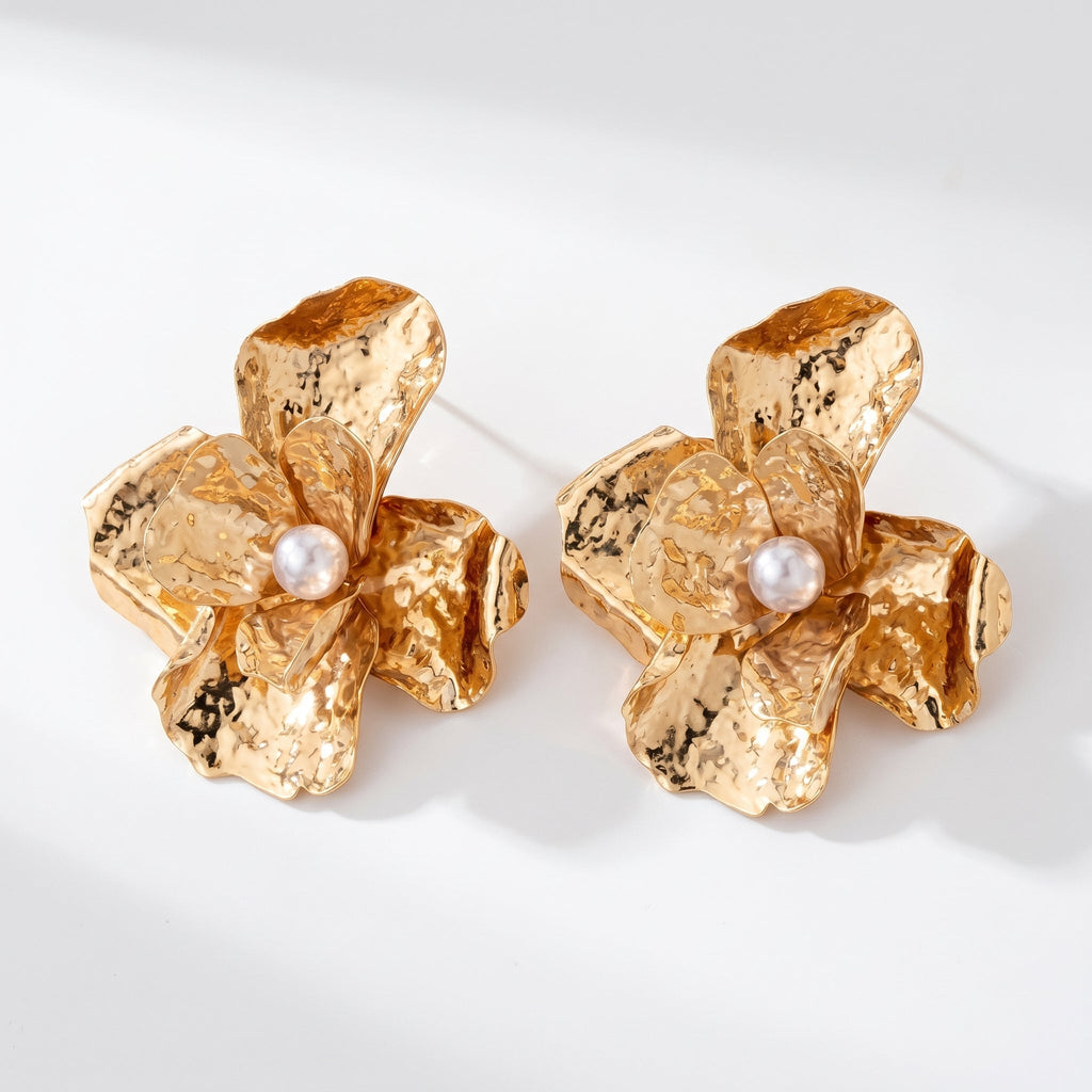 Pendientes Brillantes con Forma de Flor