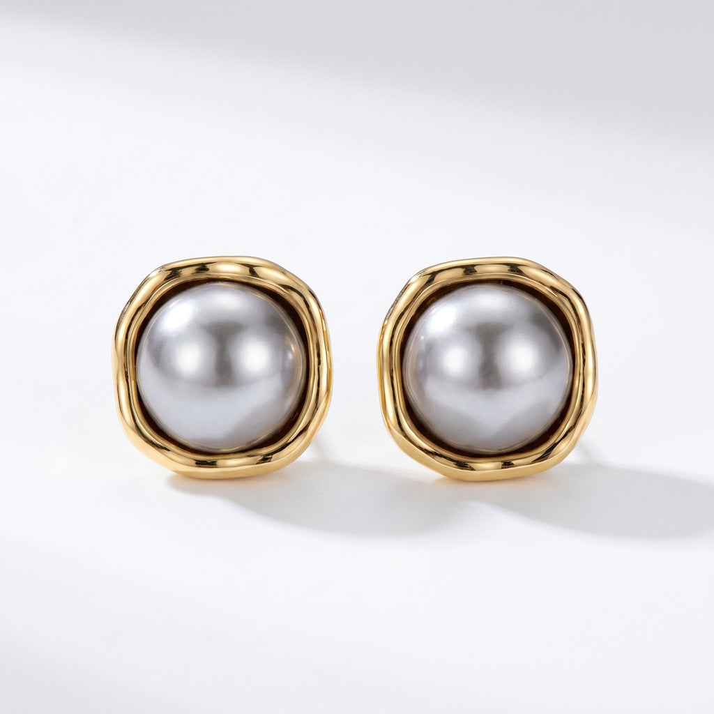 Pendientes de Perlas Negras Elegantes con Gracia Atemporal