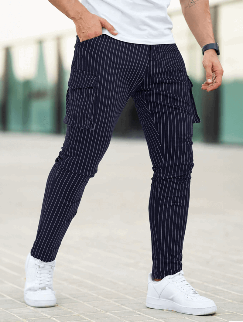 Vittorio Pantalones Slim Fit - Azul oscuro